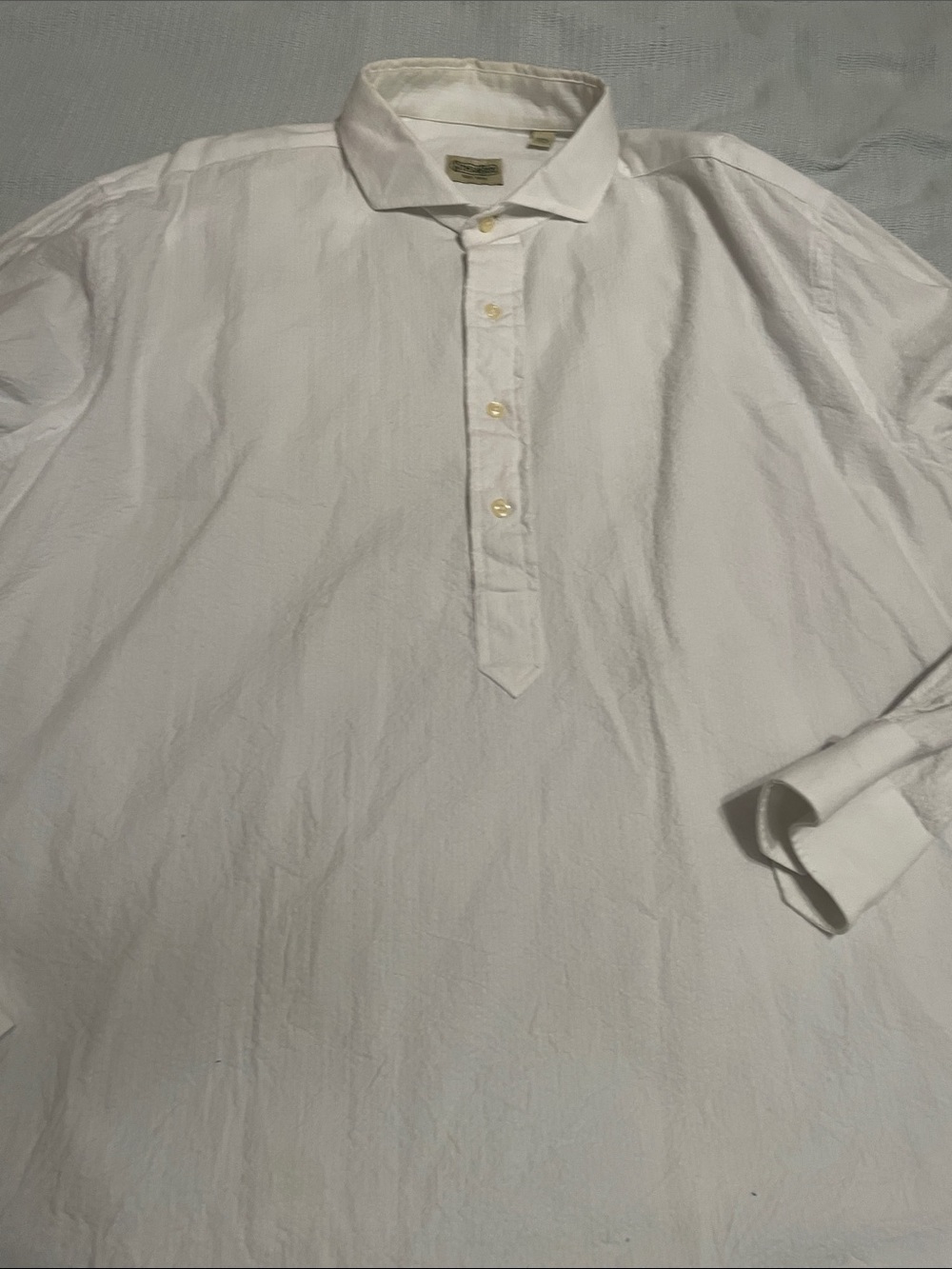 Gitman Brothers White Popover Button Shirt